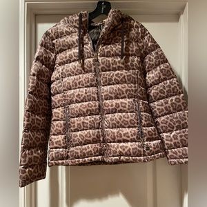 Calvin Klein cheetah puffer jacket. Size small.